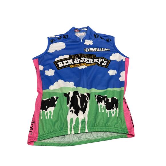 Pearl Izumi Tops - VTG 2001 Pearl Izumi Ben & Jerry's Women's Cycling jersey Size Small Italy